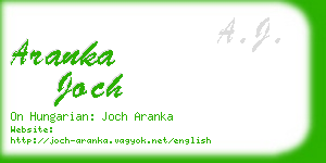 aranka joch business card